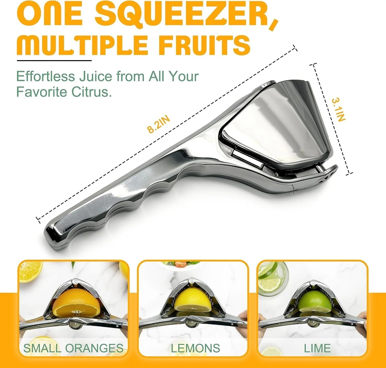 Stainless Steel Lemon Squeezer – Heavy-Duty Manual Juicer