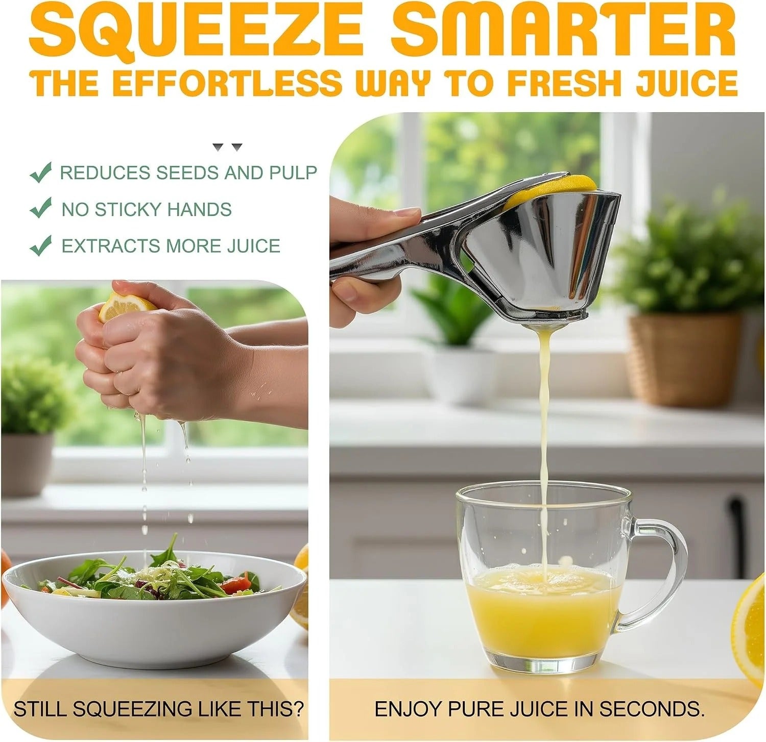 Stainless Steel Lemon Squeezer – Heavy-Duty Manual Juicer