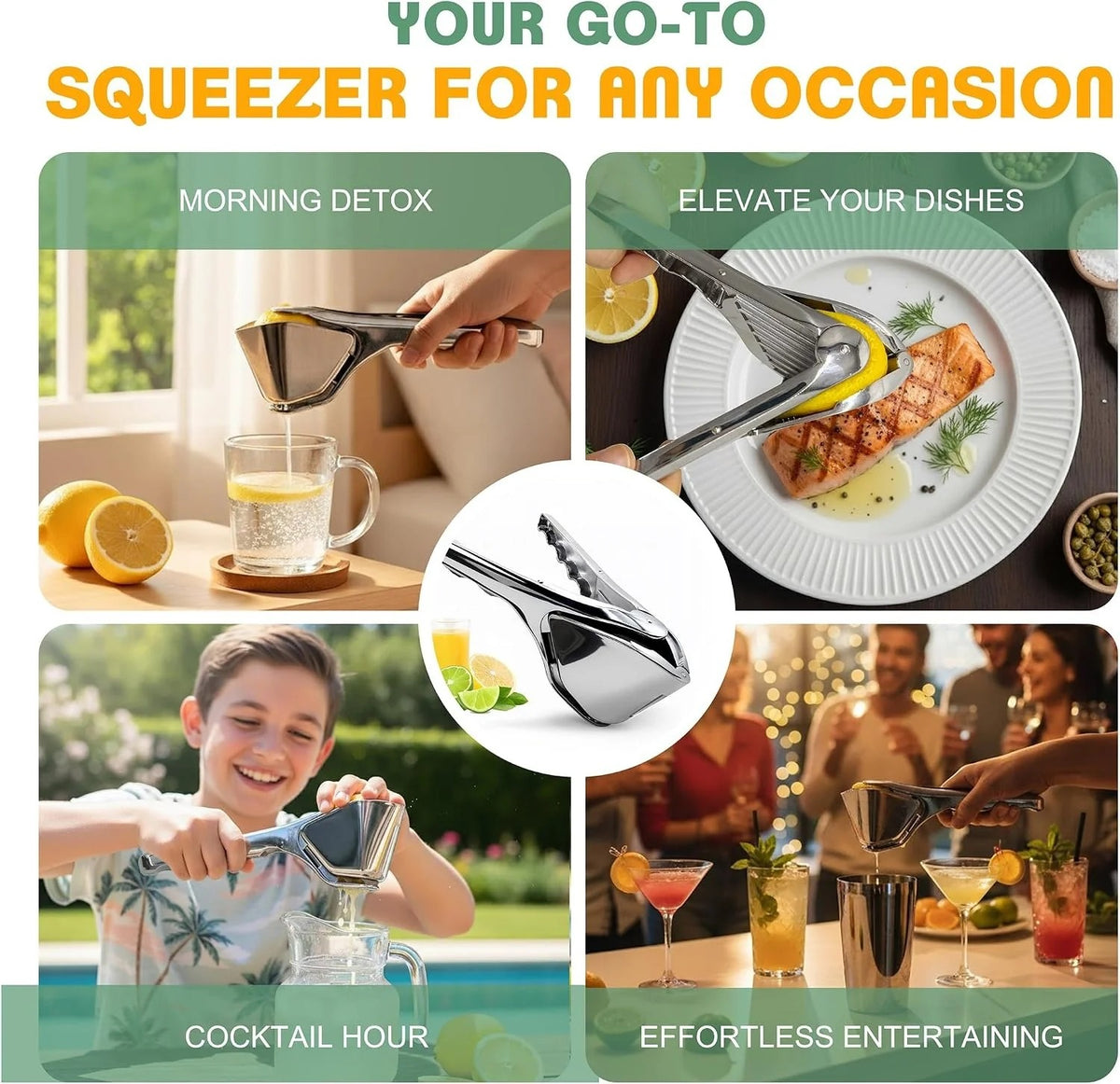 Stainless Steel Lemon Squeezer – Heavy-Duty Manual Juicer